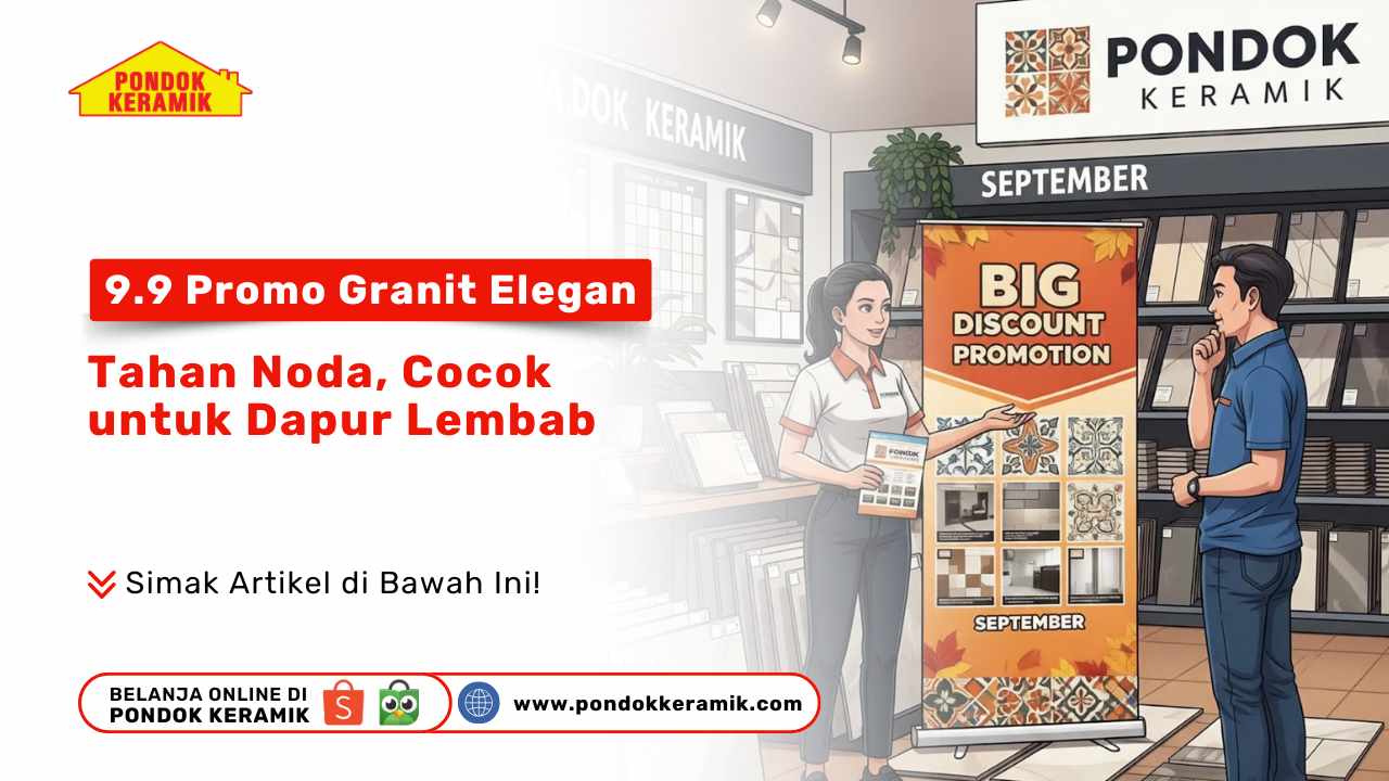 9.9 Promo Granit Elegan Tahan Noda, Cocok untuk Dapur Lembab