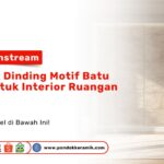 Keramik Dinding Motif Batu Alam Interior Ruang Tamu PONDOKKERAMIK.COM