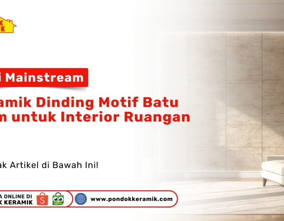 Keramik Dinding Motif Batu Alam Interior Ruang Tamu PONDOKKERAMIK.COM