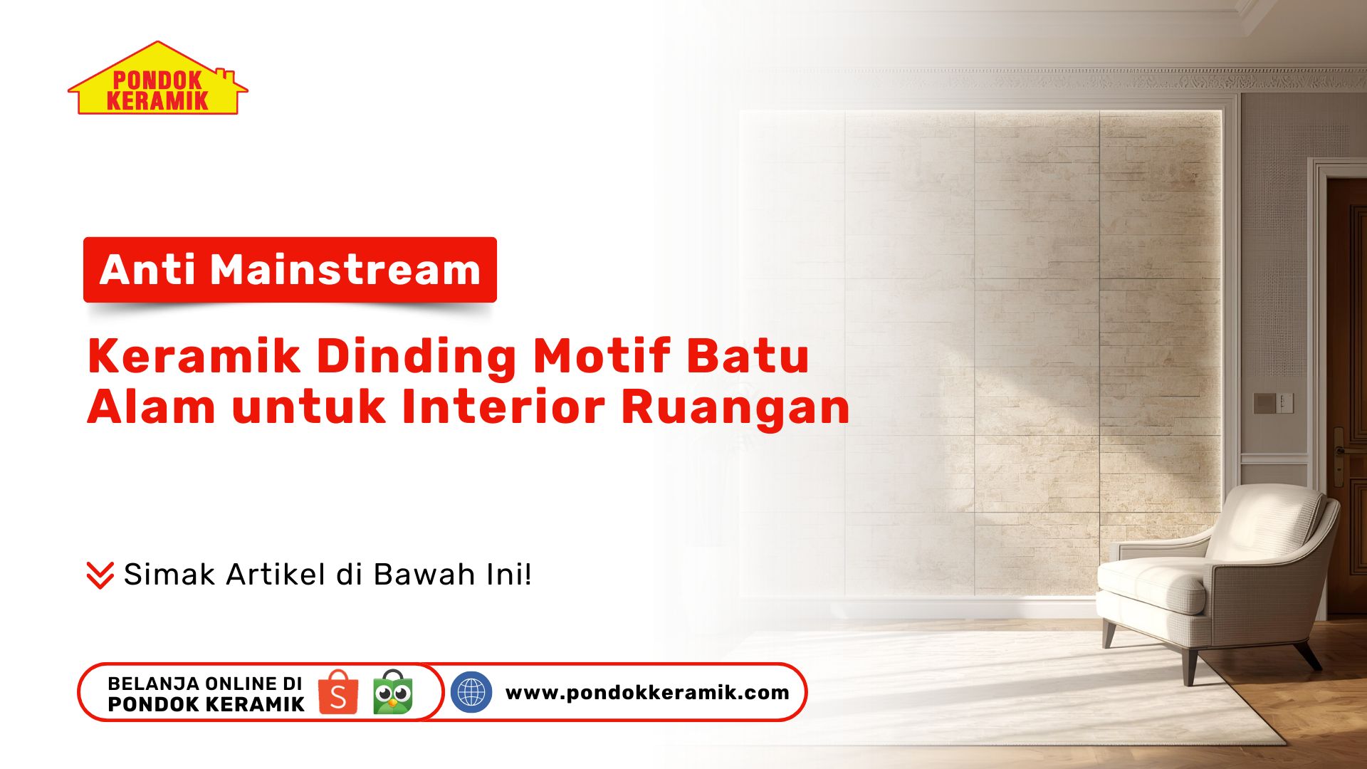 Anti Mainstream: Keramik Dinding Motif Batu Alam untuk Interior Ruangan