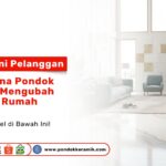 Sebuah ruang keluarga mewah dengan lantai keramik putih motif marmer yang mengkilap sebagai visual testimoni pelanggan: bagaimana Pondok Keramik mengubah suasana rumah