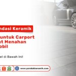 Sebuah mobil mewah terparkir di atas lantai keramik abu-abu yang kokoh sebagai visual rekomendasi keramik outdoor untuk carport yang kuat menahan beban mobil