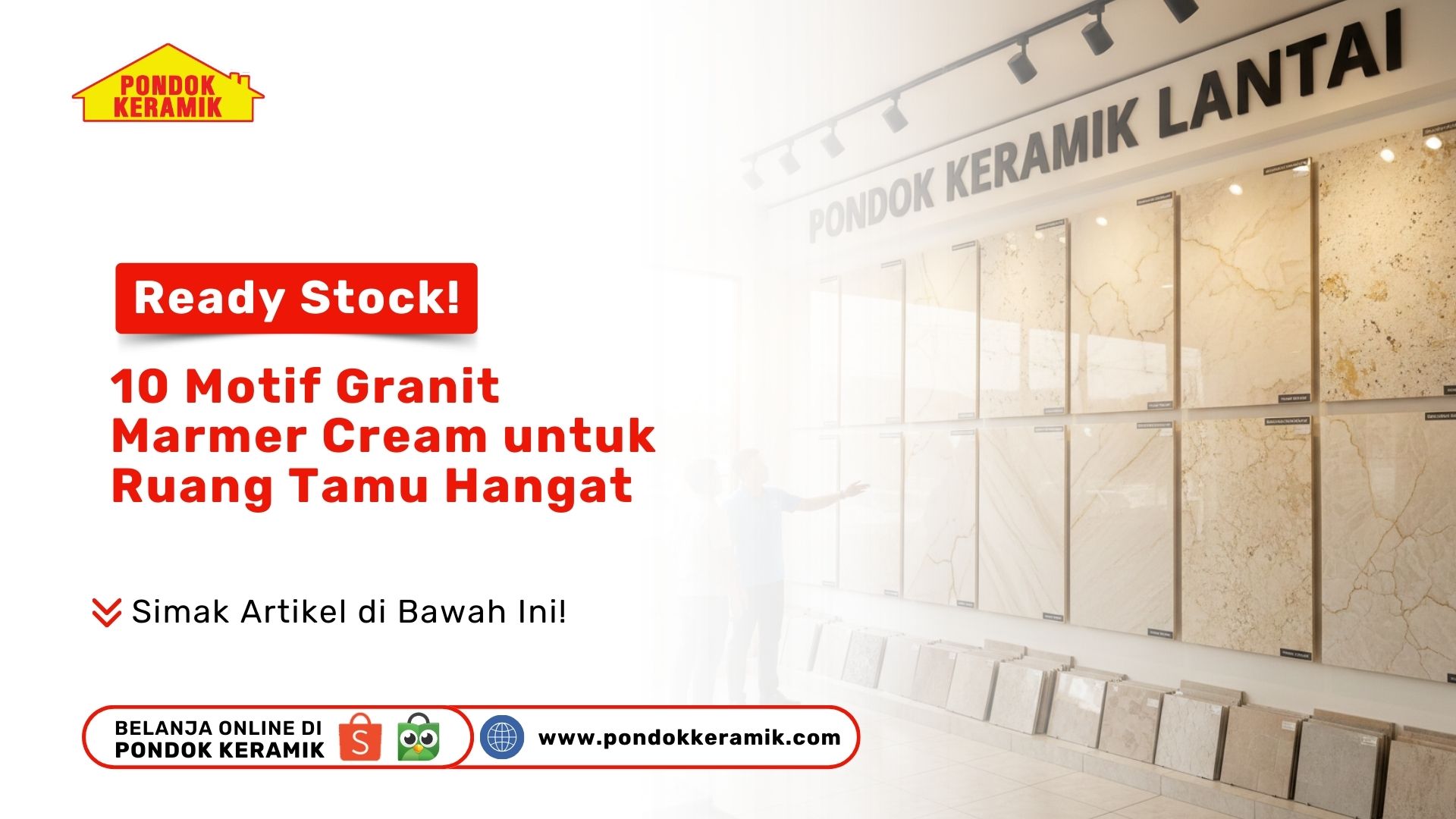 10 Motif Granit Marmer Cream untuk Ruang Tamu Hangat