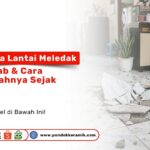 Kondisi lantai keramik rumah hancur terangkat menggelembung akibat fenomena popping Penyebab Lantai Rumah Meledak