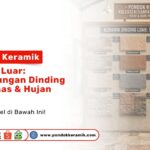 Papan display toko bangunan yang menampilkan sampel ubin batu alam eksterior Katalog Keramik Dinding Luar