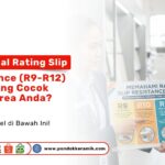 Seorang wiraniaga wanita sedang menjelaskan papan infografis mengenai Mengenal Rating Slip Resistance ubin lantai kepada seorang pelanggan pria di Toko Pondok Keramik