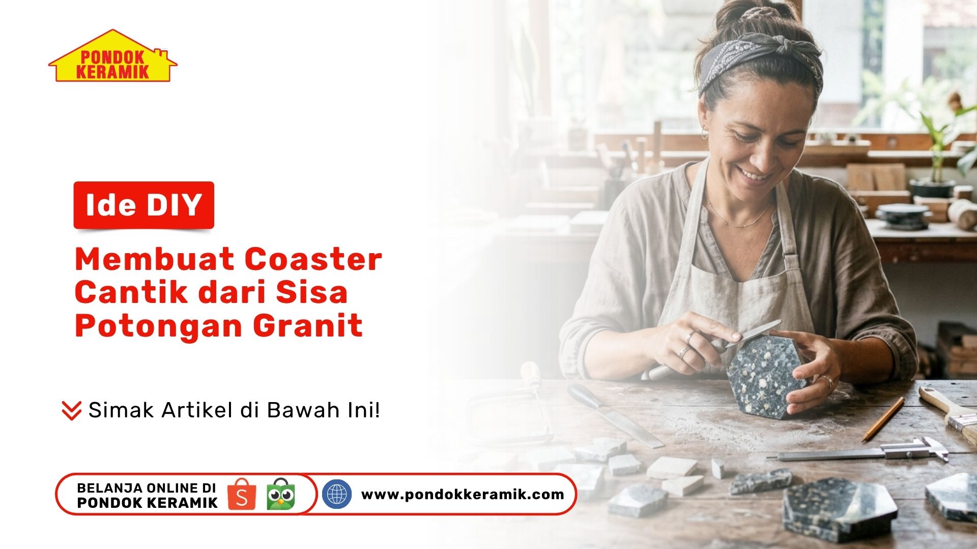 Ide DIY Membuat Coaster Cantik dari Sisa Potongan Granit