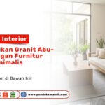 Suasana ruang tamu mewah yang menerapkan Inspirasi Interior Granit Abu-Abu lantai marmer dengan sofa furnitur kayu minimalis dari Pondok Keramik