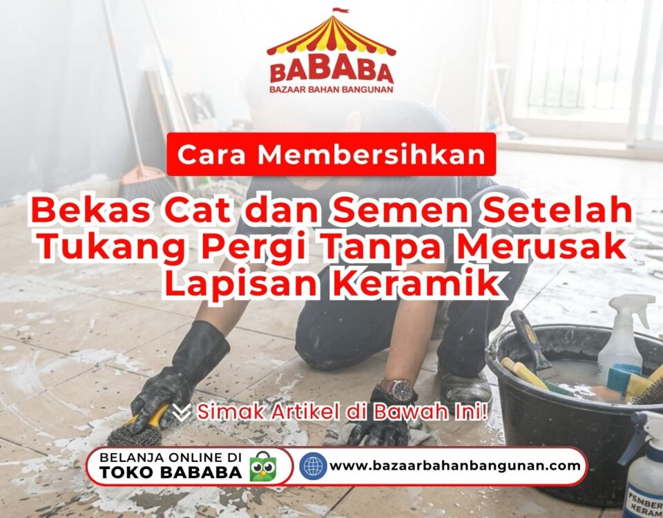 Seorang wanita menggunakan sarung tangan sedang mempraktikkan Cara Menambal Goresan Halus pada Granit Agar Kembali Mulus di meja dapur Toko Pondok Keramik