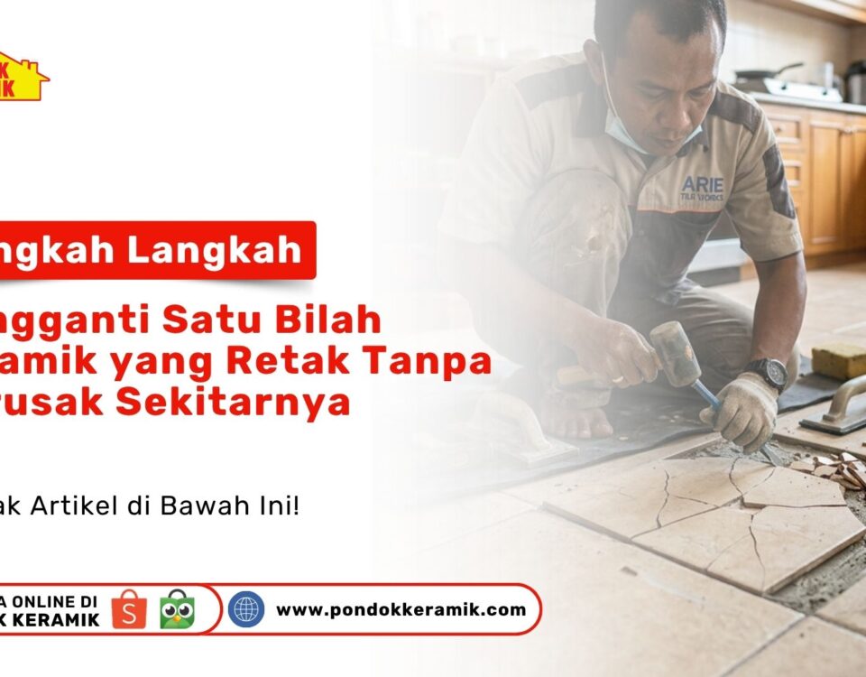 Tukang memahat ubin pecah pada artikel Langkah Langkah Mengganti Satu Bilah Keramik yang Retak tanpa merusak sekitar Toko Pondok Keramik