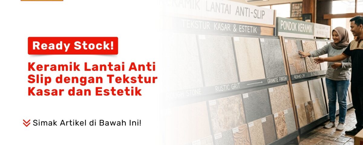 Pengunjung melihat display pada artikel Ready Stock Keramik Lantai anti slip bertekstur kasar estetik Toko Pondok Keramik