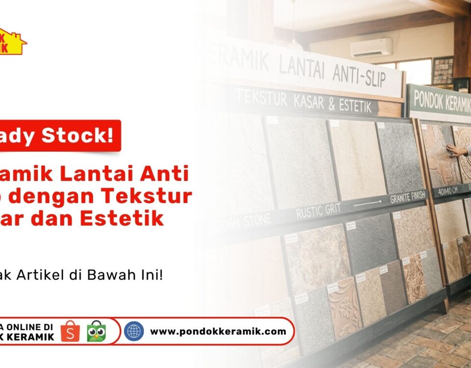 Pengunjung melihat display pada artikel Ready Stock Keramik Lantai anti slip bertekstur kasar estetik Toko Pondok Keramik